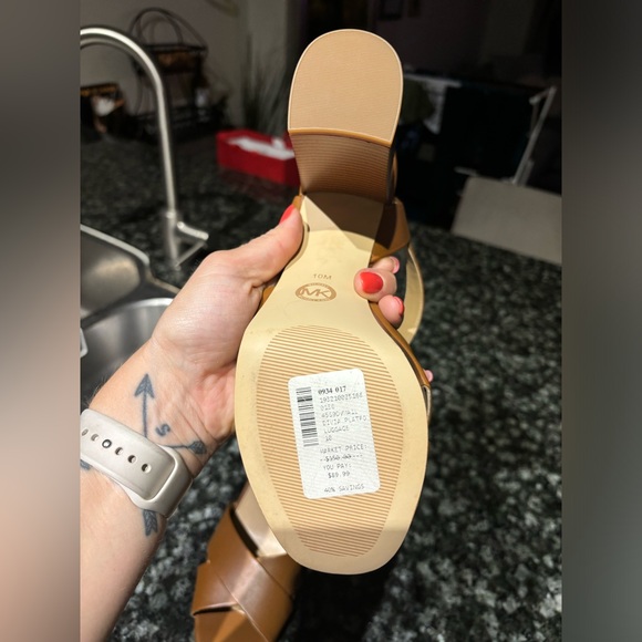 Michael Kors Brown/Tan High Heeled Strappy Sandals - Picture 5 of 6